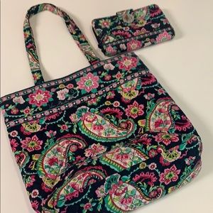 NWOT Vera Bradley Pedal Paisley Tote  & Wallet Bundle